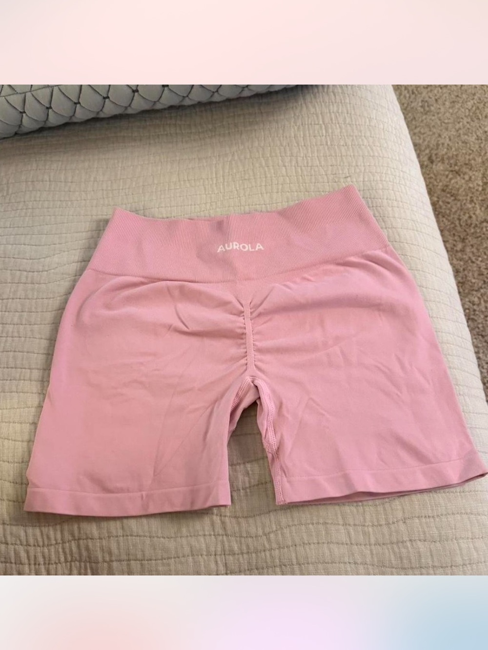 AUROLA Dream High-Waist Seamless Bike Shorts in Pink Mauve